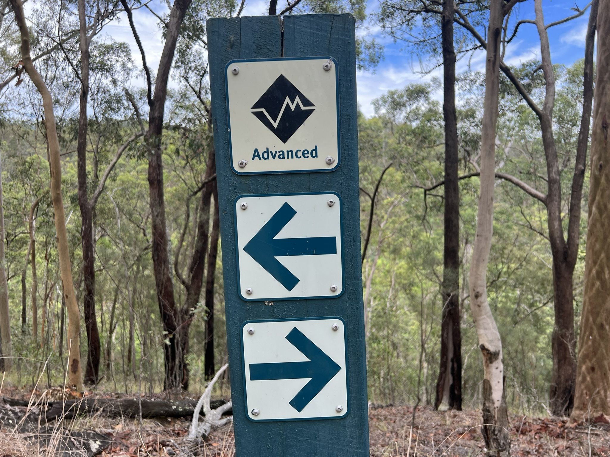 Advanced trail signage at Gold Creek Dam Brisbane Hiking trail