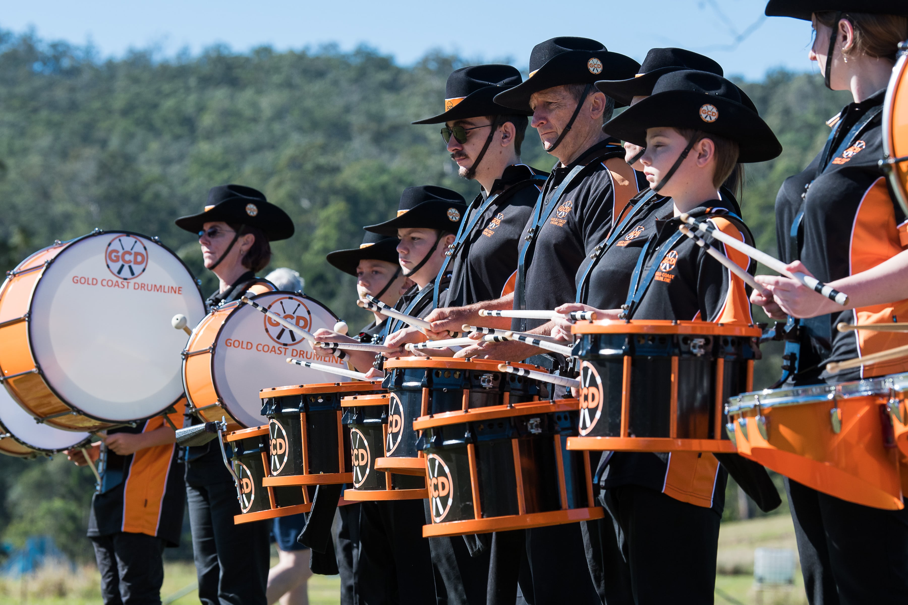 Gold Coast Drumline performing at the 48km Kokoda Challenge start line in 2021