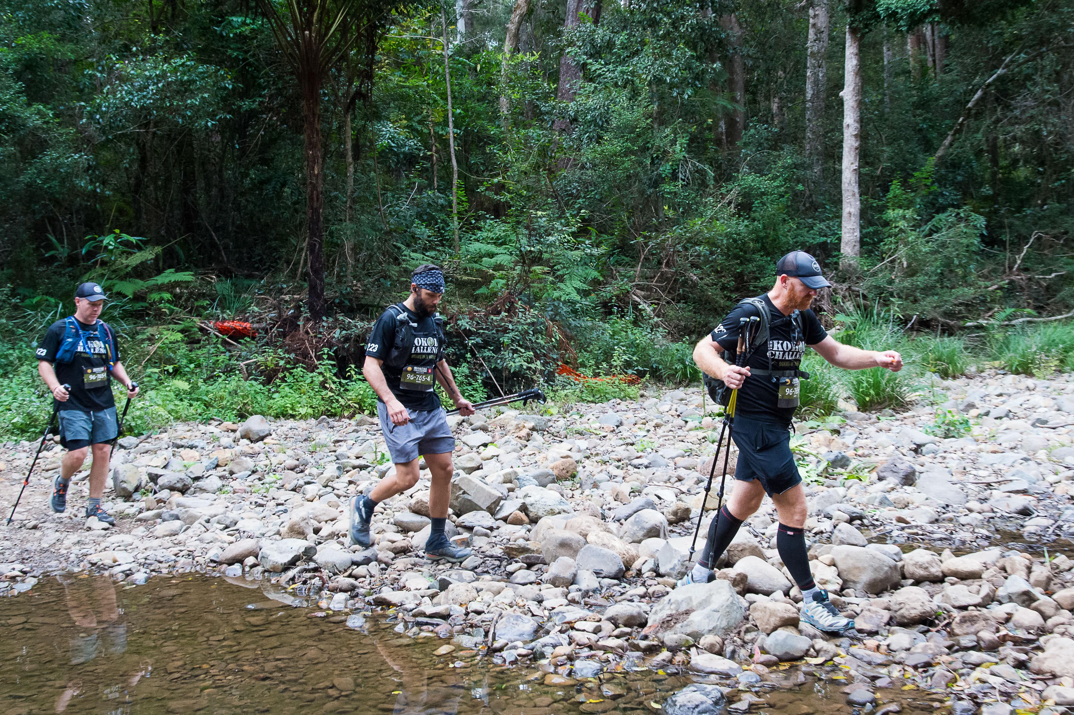 group of people completing the kokoda challenge team building activity